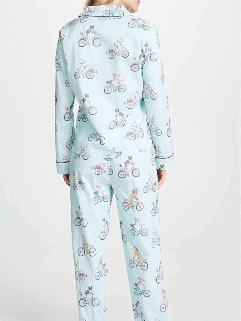 P.J. Salvage Playful Prints Dogs Riding Bicycles Pajama Set 100% Cotton sz S - Picture 5 of 9